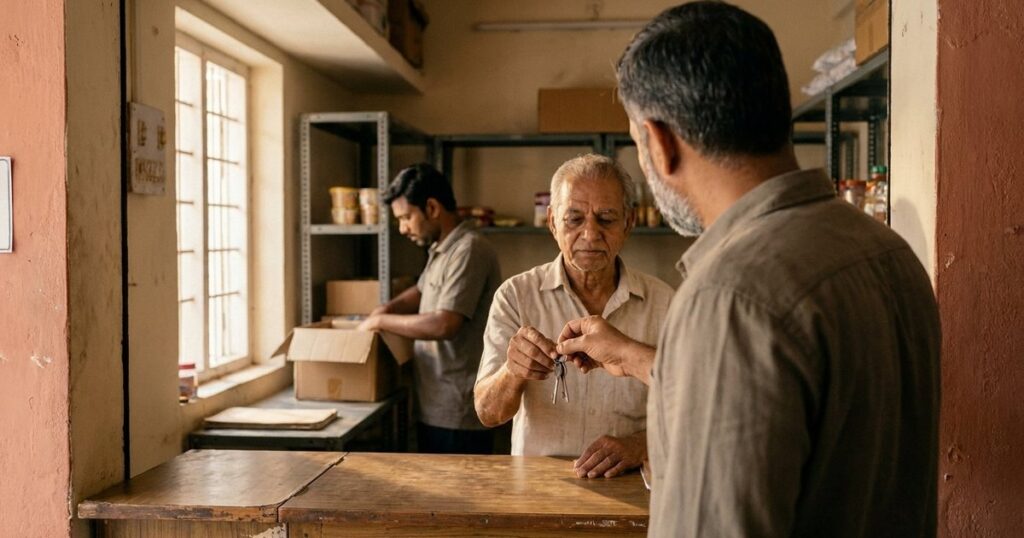 Indian founder hands back keys while closing a struggling business, illustrating when quitting protects capital and energy.