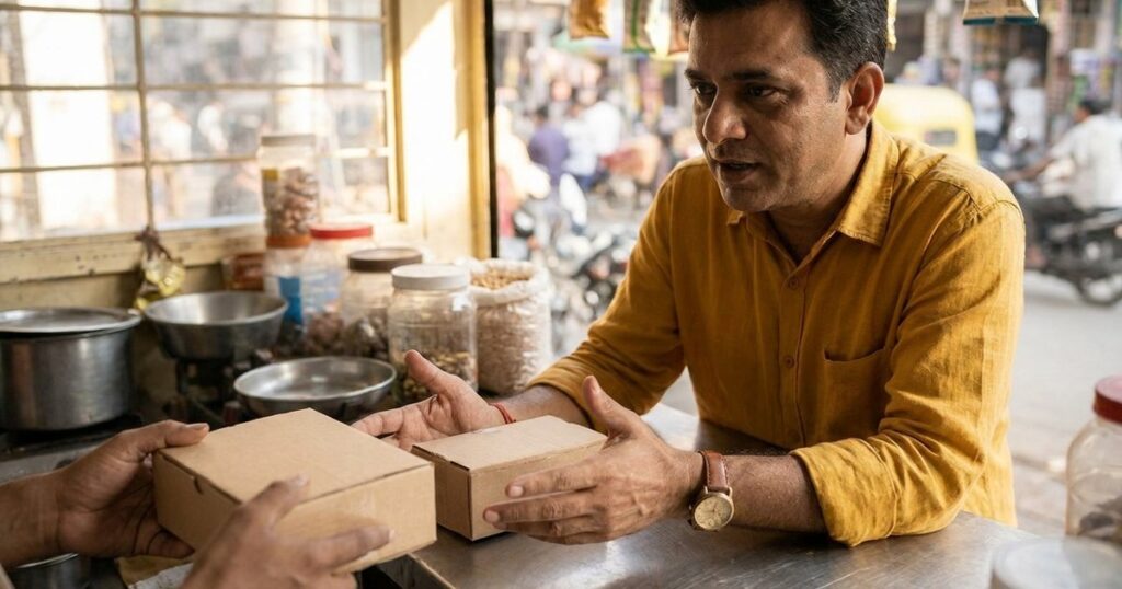 Indian founder compares two unbranded service options while discussing customer value and price.