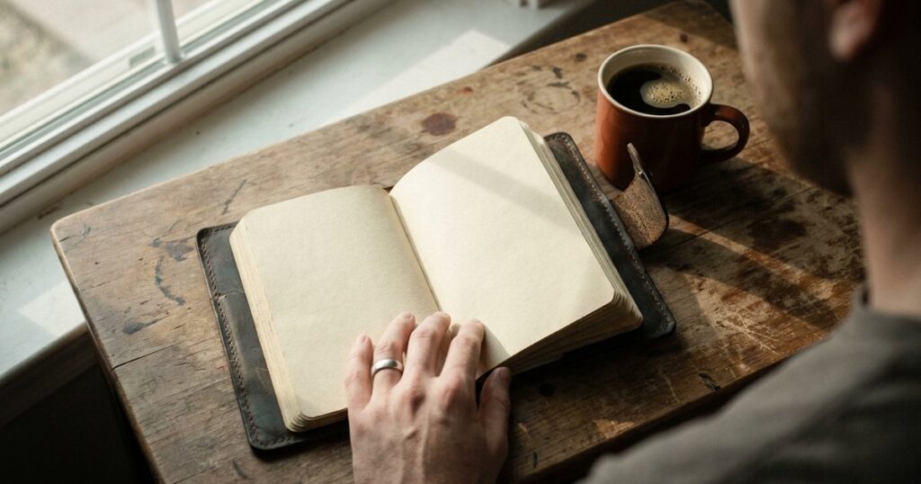 A hand holding a notebook symbolizes the practical approach to learning sales skills as discussed in the article.