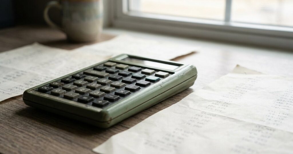Close-up of a financial calculator on a desk, reflecting the topic of financial statements in startups.