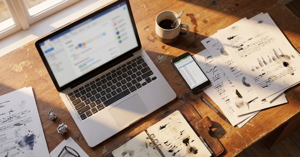 Documents and laptop on a desk symbolize investor veto rights in Indian startups.